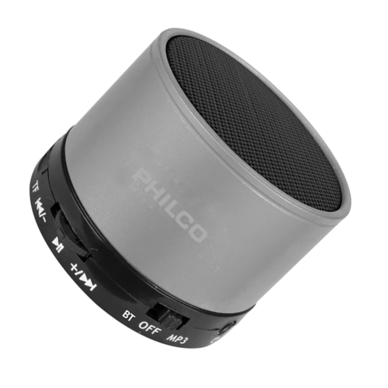 PARLANTE MINI BLUETOOTH PORTATIL PHILCO 3 WATT PLATEADO - 2