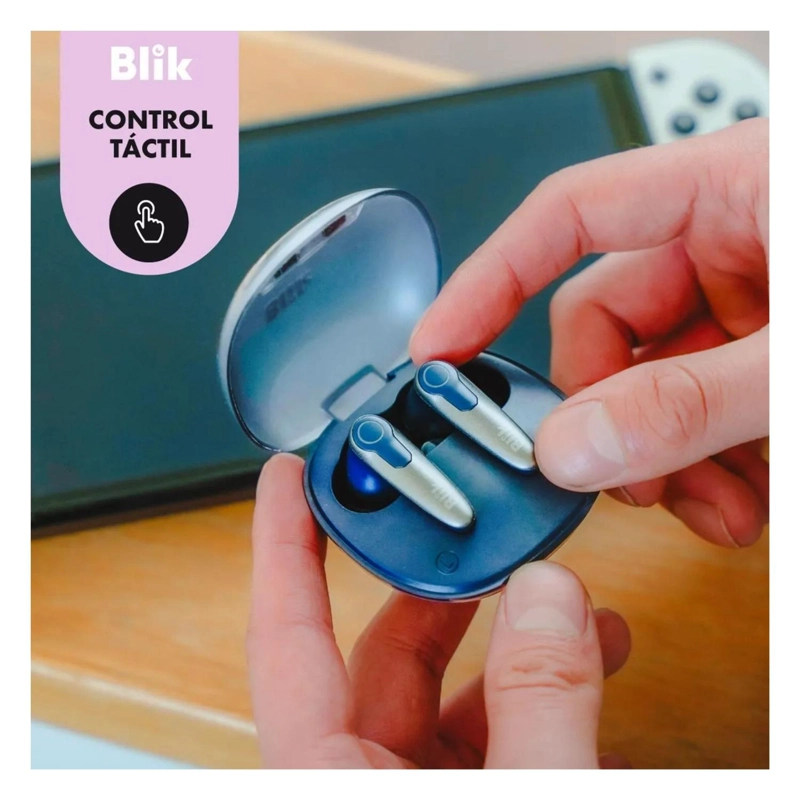 AUDIFONOS BLUETOOTH PORTATIL GAME-X BAJA LATENCIA BLIK 3 WATT AZUL - 5