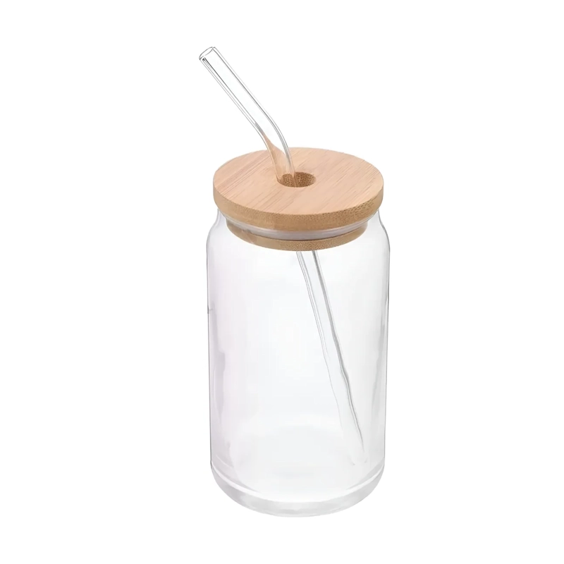 PACK 10 VASO LARA VIDRIO BOMBILLA TAPA BAMBU 550 ML - 2