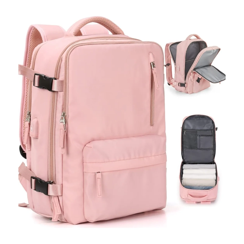 MOCHILA VIAJE SENDERISMO IMPERMEABLE 34 LT ROSA - 4