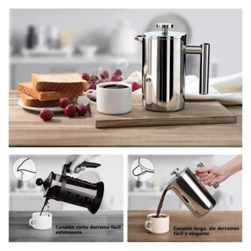 CAFETERA PRENSA FRANCESA ACERO INOXIDABLE 800 ML - 5