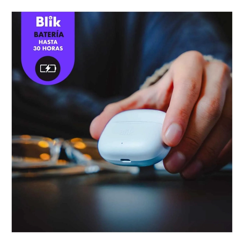 AUDIFONOS BLUETOOTH PORTATIL AIR BLIK 3 WATT BLANCO - 4