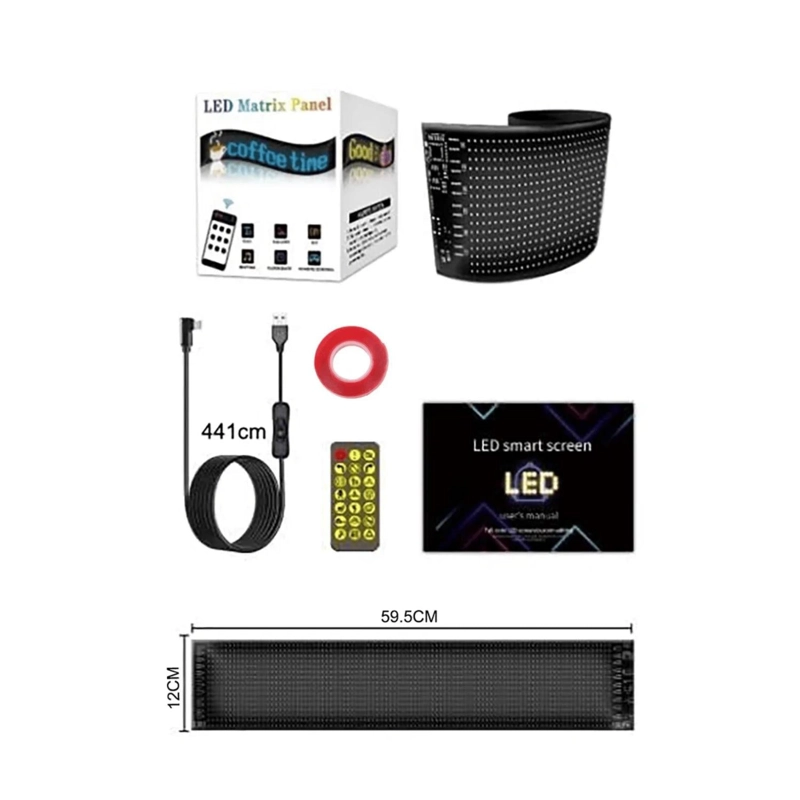 LETRERO LUZ LED MATRIX FLEXIBLE 59.5X12 CM 10 WATT NEGRO - 2
