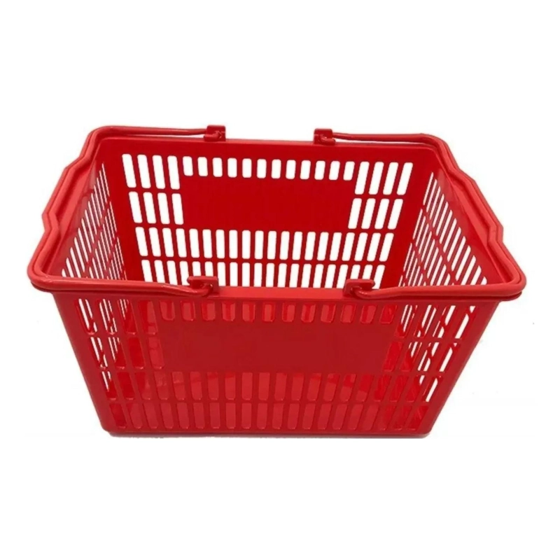 PACK 5 CANASTOS COMPRAS SUPERMERCADO 250X330X450 MM ROJO - 2