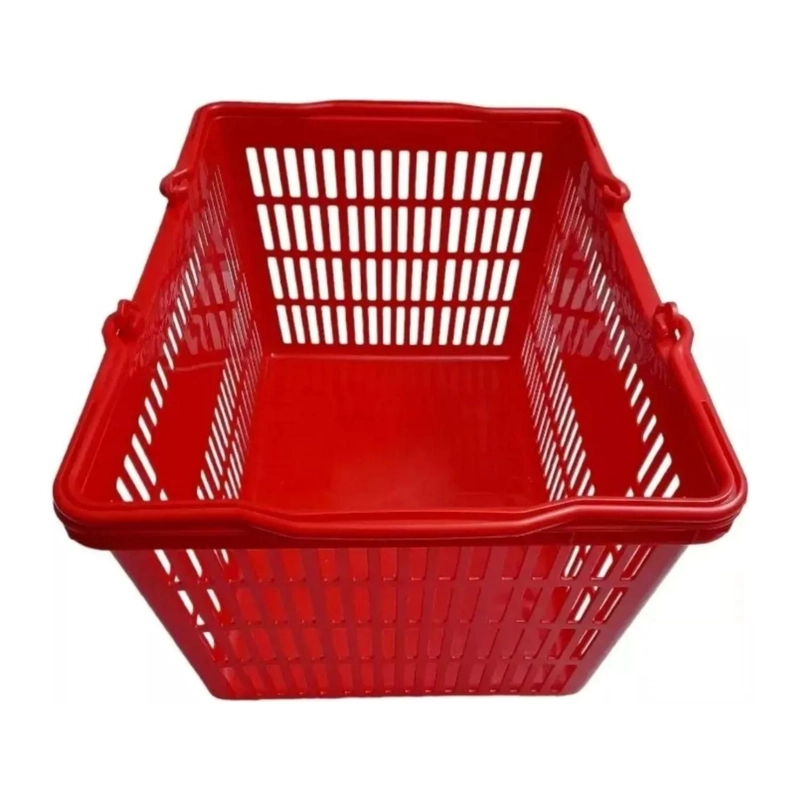 PACK 5 CANASTOS COMPRAS SUPERMERCADO 250X330X450 MM ROJO - 3