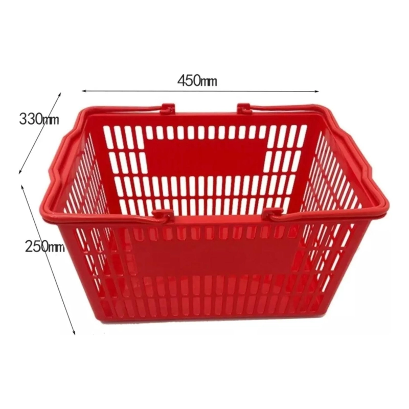 PACK 5 CANASTOS COMPRAS SUPERMERCADO 250X330X450 MM ROJO - 4