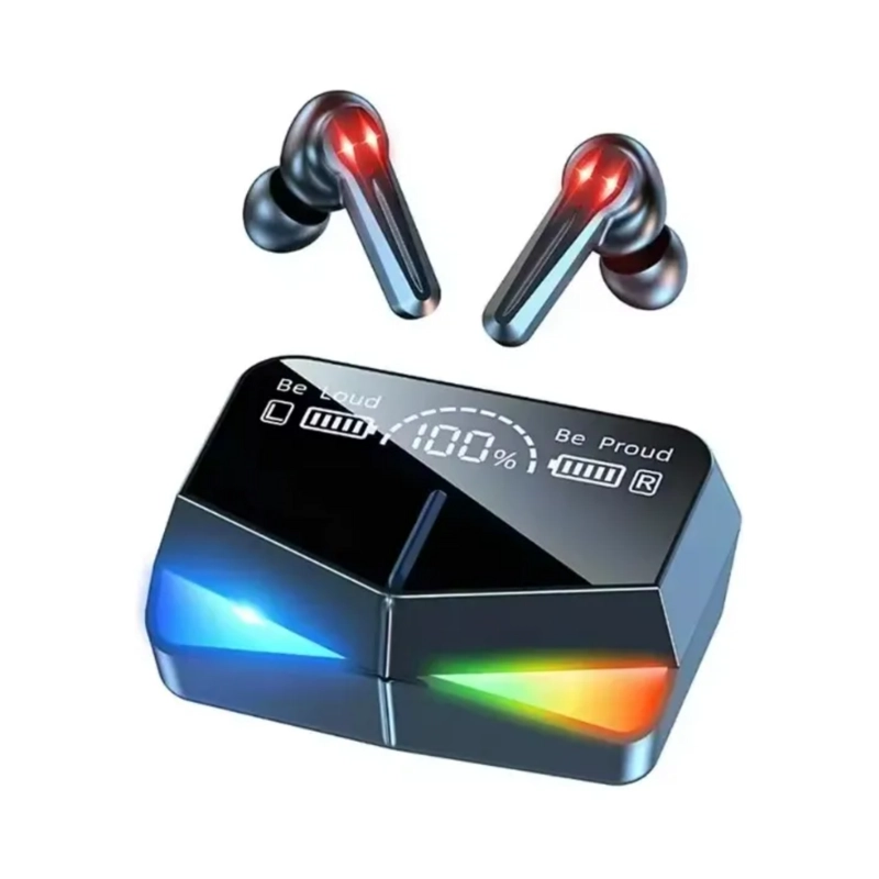 AUDIFONOS INALAMBRICOS BLUETOOTH RECARGABLES PANTALLA LED 10 WATT NEGRO - 1