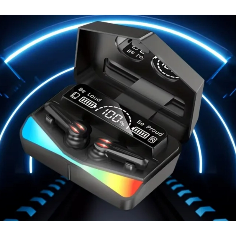 AUDIFONOS INALAMBRICOS BLUETOOTH RECARGABLES PANTALLA LED 10 WATT NEGRO - 3