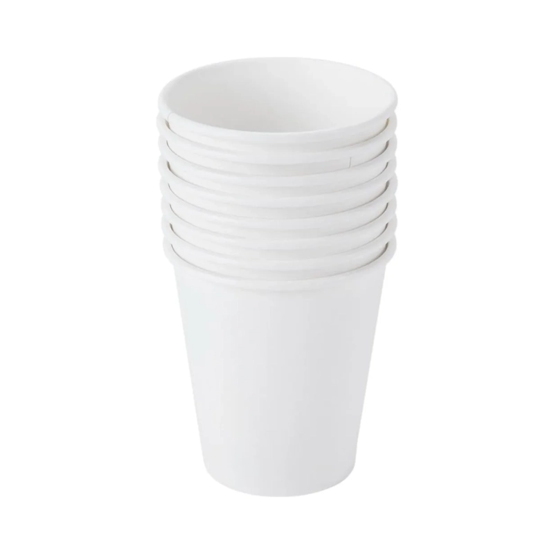 PACK 50 VASOS PAPEL BEBIDAS FRIAS CALIENTES 250 ML BLANCO - 3