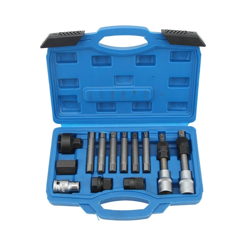 SET 13 PIEZAS EXTRACTOR POLEA ALTERNADOR UNIVERSAL 13.5X23.5X13.5 CM AZUL - 1