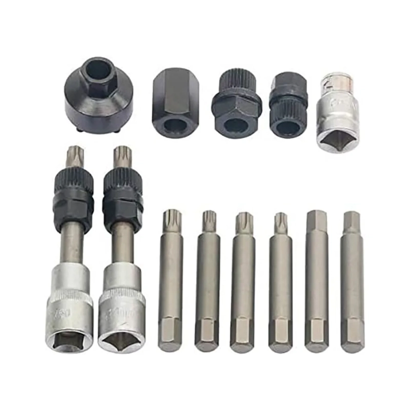SET 13 PIEZAS EXTRACTOR POLEA ALTERNADOR UNIVERSAL 13.5X23.5X13.5 CM AZUL - 4
