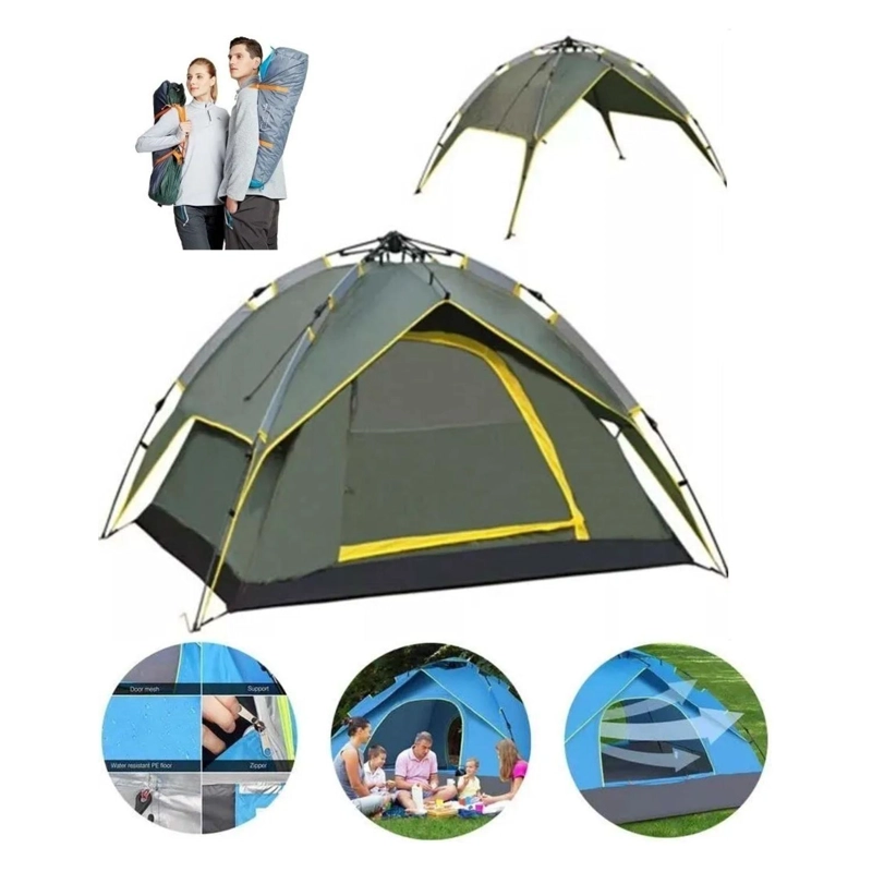 CARPA 4 PERSONAS AUTOMATICA DOBLE CAPA 2.1X2.1X1.5 MTS VERDE - 3