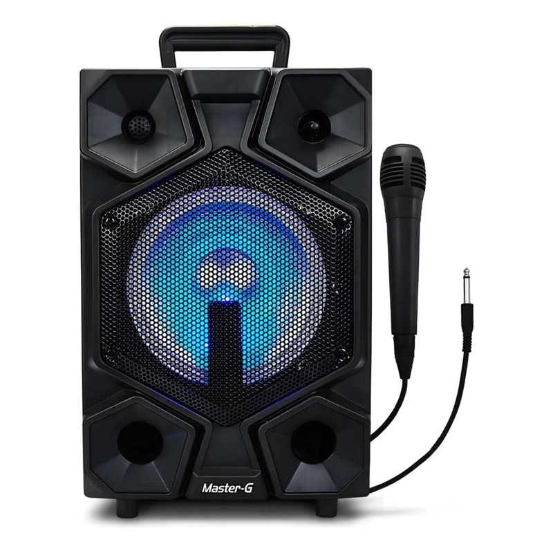 PARLANTE BLUETOOTH PORTATIL MICROFONO MASTER-G 20 WATT NEGRO - 1