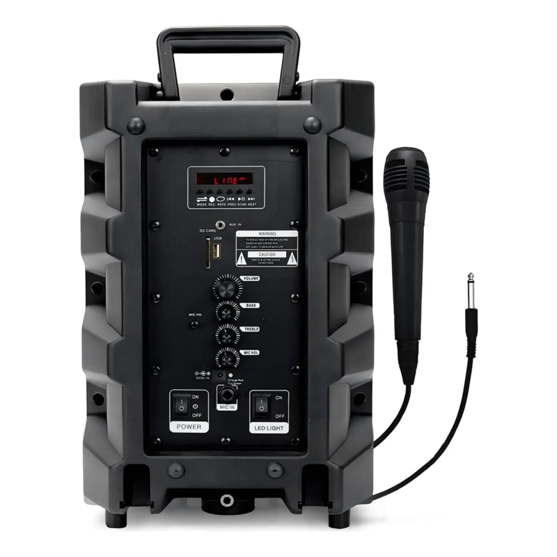 PARLANTE BLUETOOTH PORTATIL MICROFONO MASTER-G 20 WATT NEGRO - 4