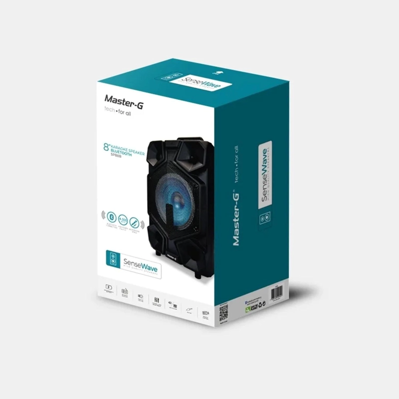 PARLANTE BLUETOOTH PORTATIL MICROFONO MASTER-G 20 WATT NEGRO - 5