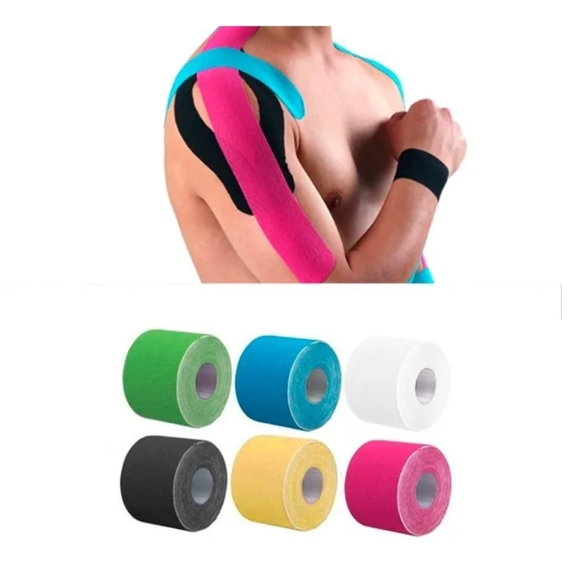 CINTA KINESIOLOGICA APOYO PARCHE MUSCULAR 5 CM X 5 MTS VERDE - 4