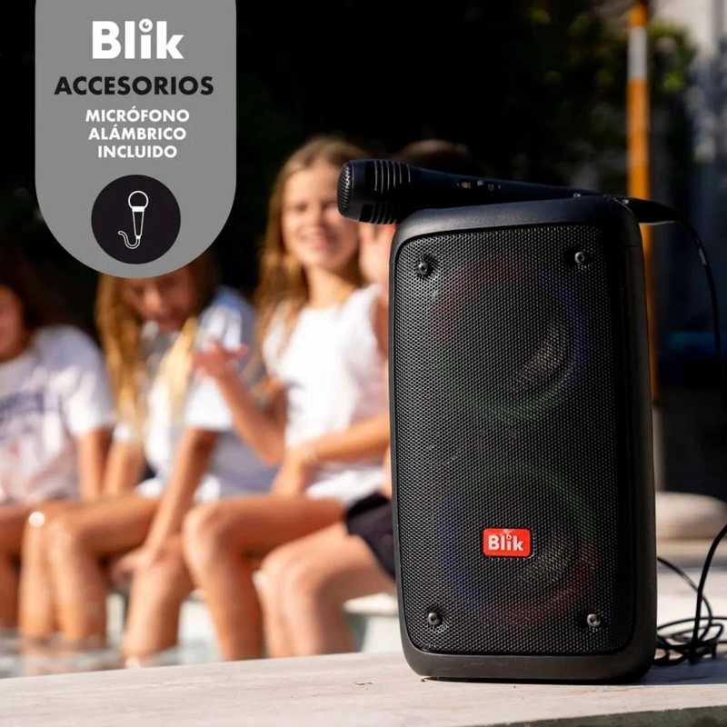 PARLANTE KARAOKE BLUETOOTH PORTATIL BLIK VOICE 3 MICROFONO 10 WATT NEGRO - 6
