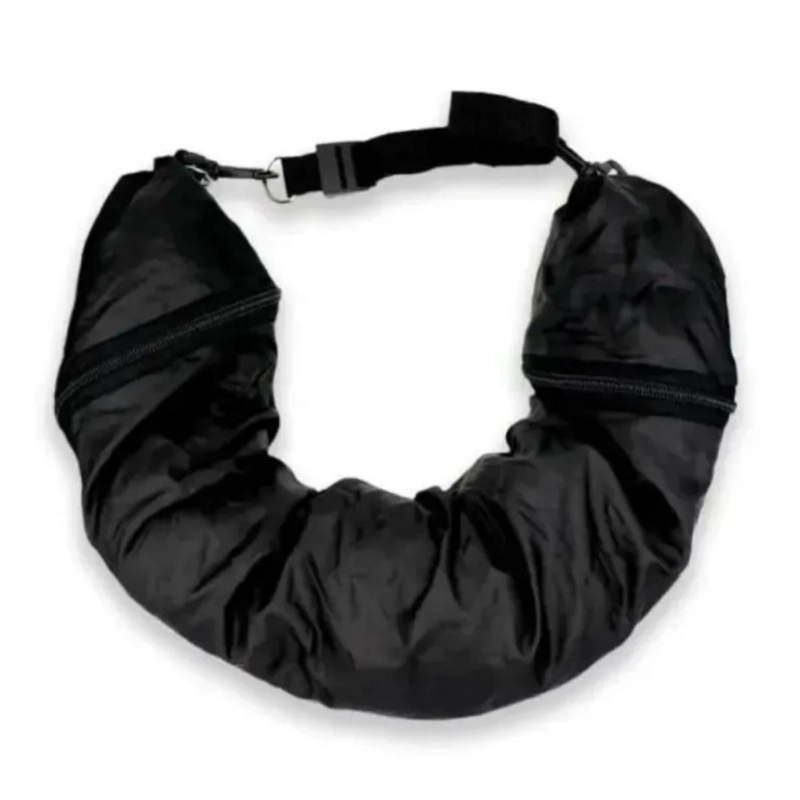ALMOHADA CUELLO RELLENABLE VIAJES AHORRA ESPACIO AVION NEGRO - 1