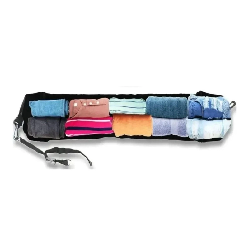ALMOHADA CUELLO RELLENABLE VIAJES AHORRA ESPACIO AVION NEGRO - 4
