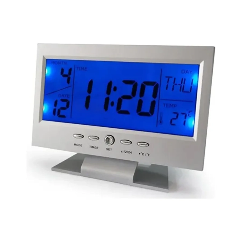 RELOJ DESPERTADOR DIGITAL LED PANTALLA LCD 14.5X9.0X2.5 CM - 1