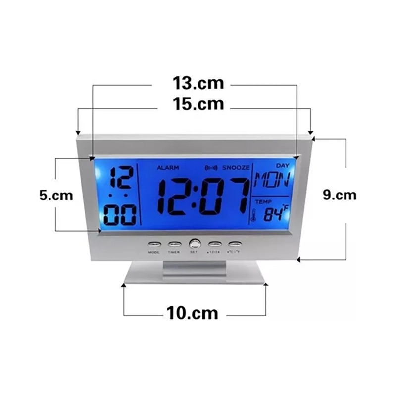 RELOJ DESPERTADOR DIGITAL LED PANTALLA LCD 14.5X9.0X2.5 CM - 3