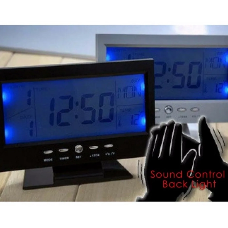 RELOJ DESPERTADOR DIGITAL LED PANTALLA LCD 14.5X9.0X2.5 CM - 4