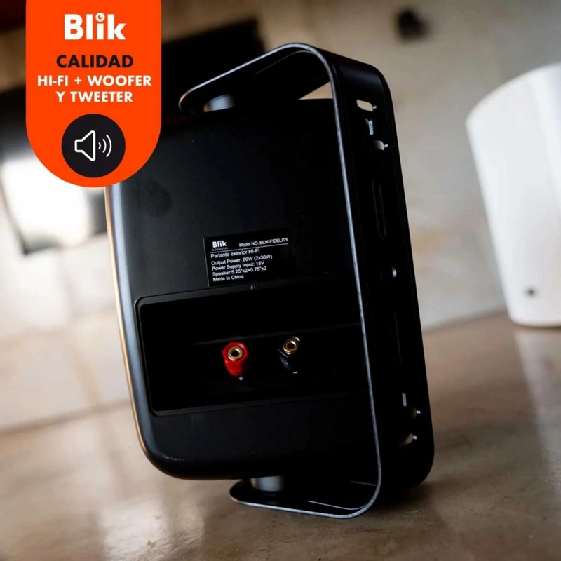 PACK 2 PARLANTES INSTALACION ACTIVOS BLUETOOTH FIDELITY BLIK 60 WATT NEGRO - 3