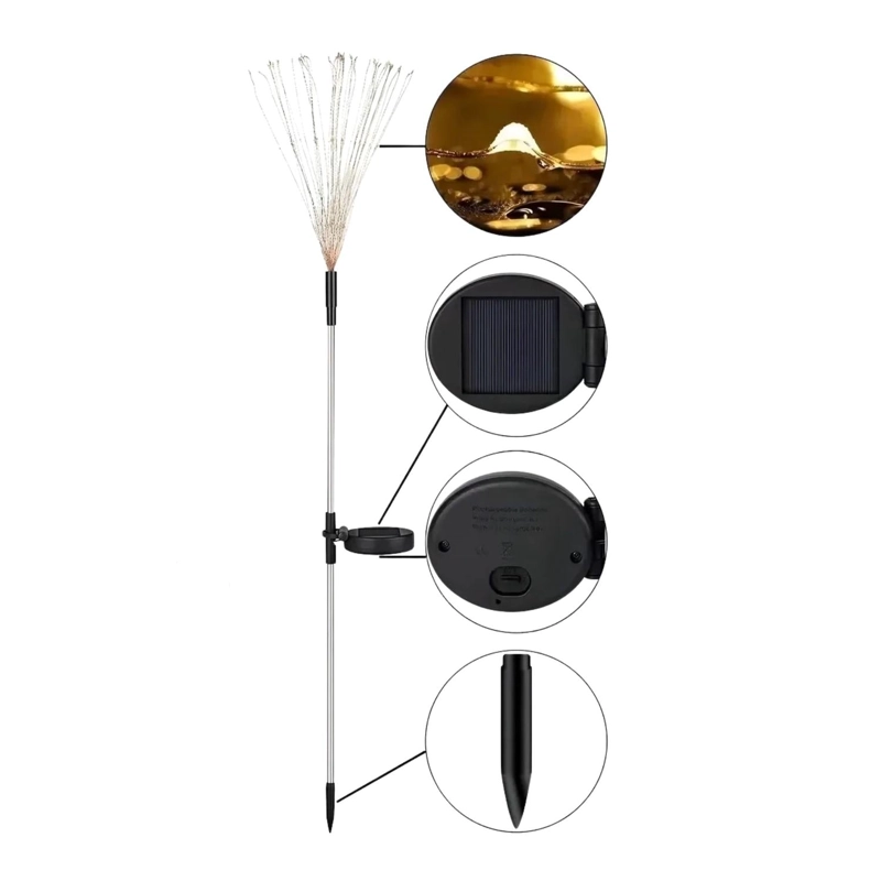 PACK 2 UNIDADES LUZ SOLAR NAVIDAD HADAS 24 CM BLANCO - 2