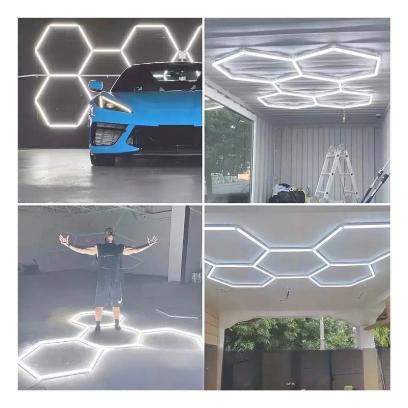 LUZ LED TALLER TECHO HEXAGONAL 6500K BLANCO - 4
