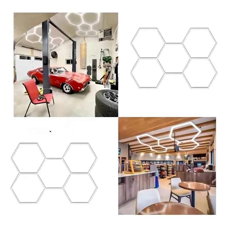 LUZ LED TALLER TECHO HEXAGONAL 6500K BLANCO - 5
