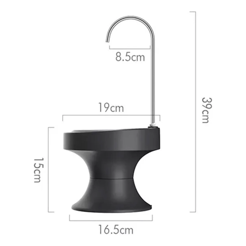 BOMBA DISPENSADOR AGUA ELE CTRICO RECARGABLE USB BOTELLON NEGRO - 4
