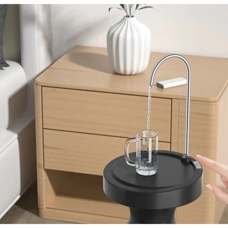 BOMBA DISPENSADOR AGUA ELE CTRICO RECARGABLE USB BOTELLON NEGRO - 6