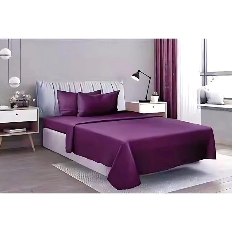 SABANAS 2 PLAZAS 4 PIEZAS POLAR 144 HILOS VIOLETA - 2