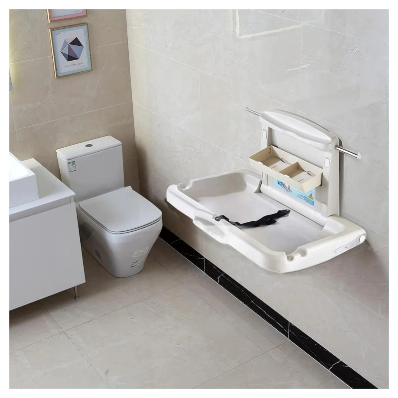 MUDADOR CAMBIADOR PLEGABLE BEBE HORIZONTAL GRIS - 4
