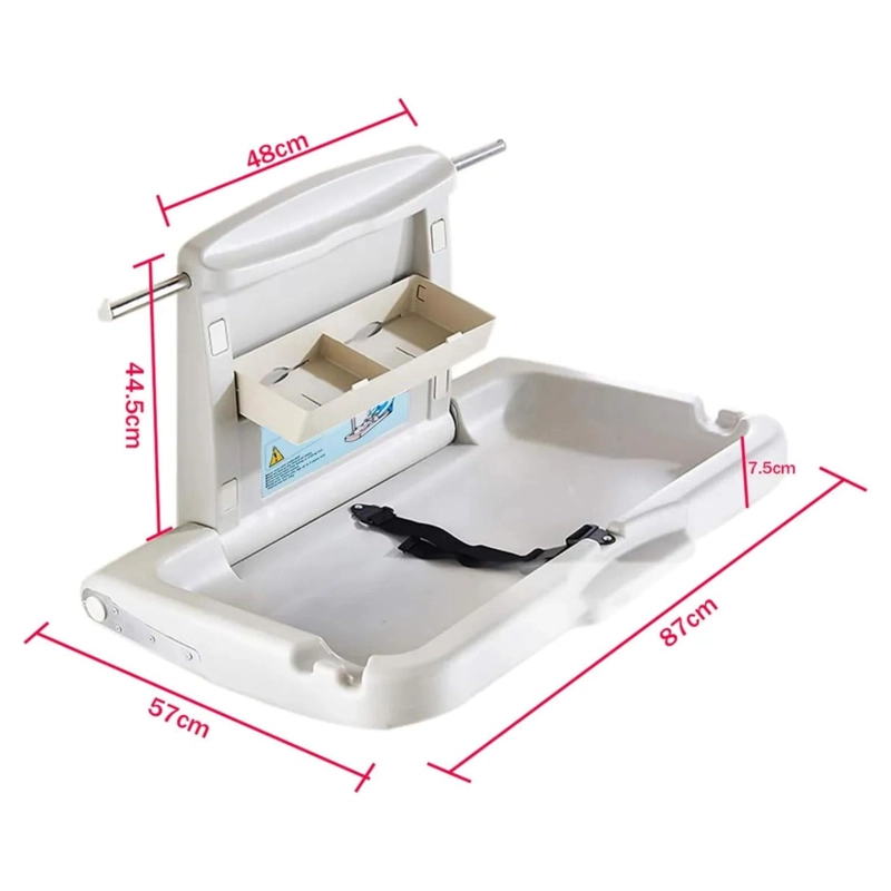 MUDADOR CAMBIADOR PLEGABLE BEBE HORIZONTAL GRIS - 5