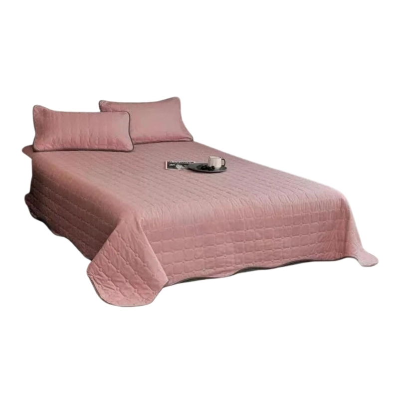 CUBRECAMA COBERTOR KING 2 FUNDAS 250X270 CM ROSADO - 1