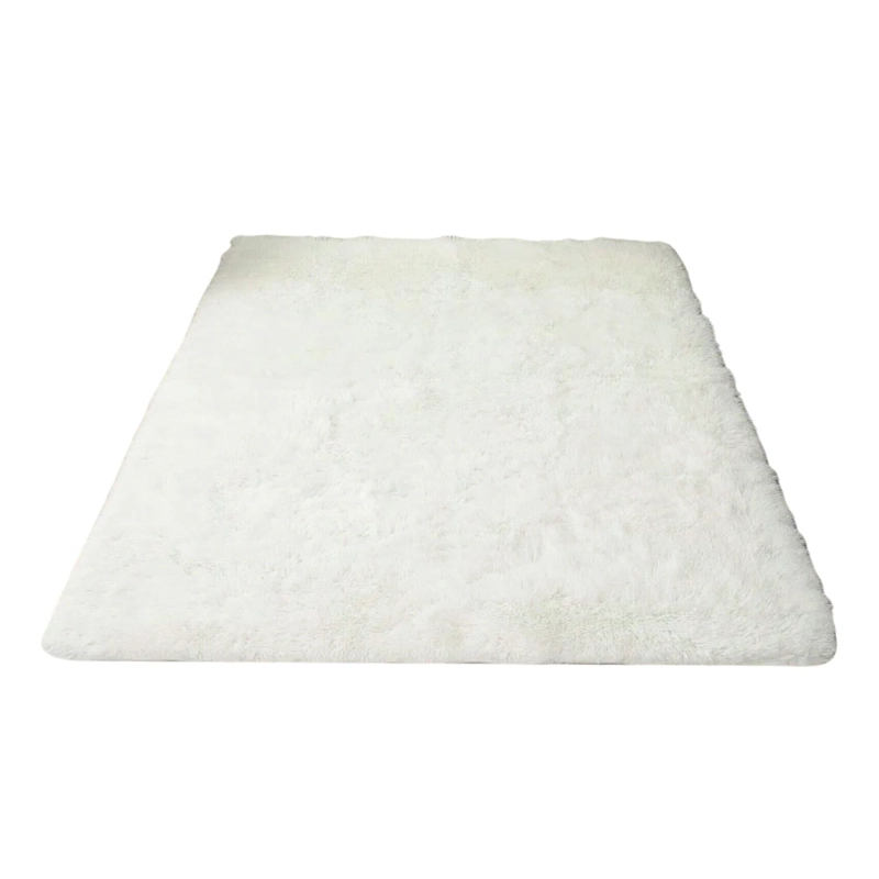 ALFOMBRA BAJADA CAMA PELUDA SUPER SUAVE CREMA - 1