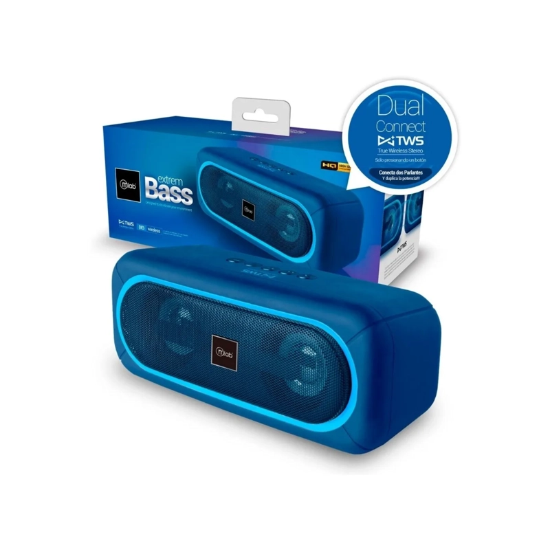 PARLANTE MINI BLUETOOTH PORTATIL MLAB 20 WATT AZUL - 5