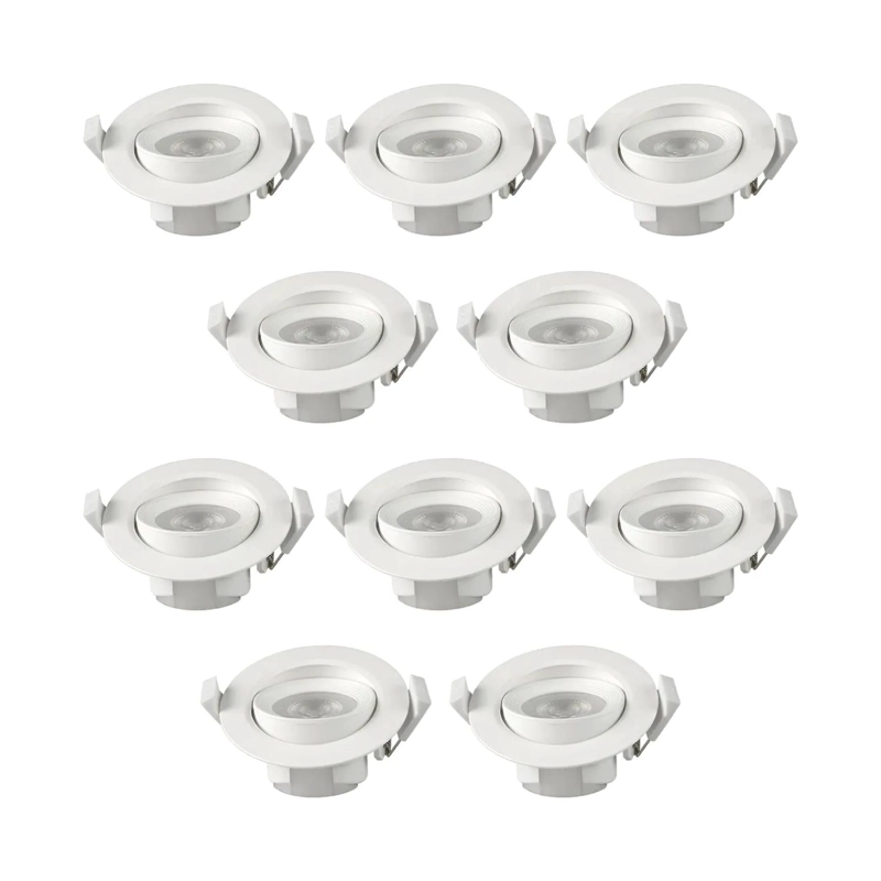 PACK 10 FOCOS BASCULANTES LED LUZ FRIA 6.5 WATT - 1