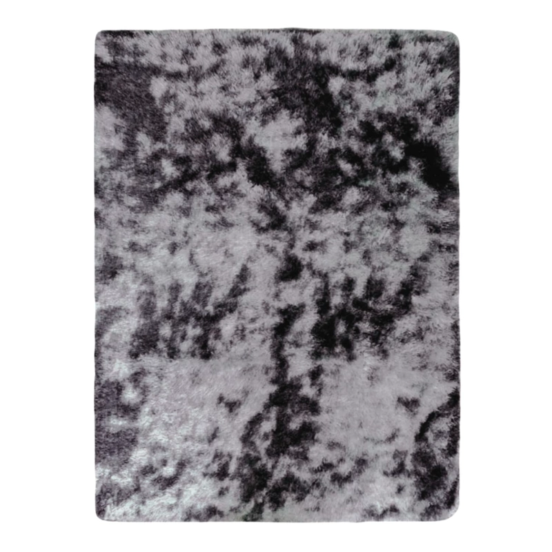 ALFOMBRA PELUDA SUPER SUAVE 2X1.5 MTS GRIS OSCURO JASPEADO - 1