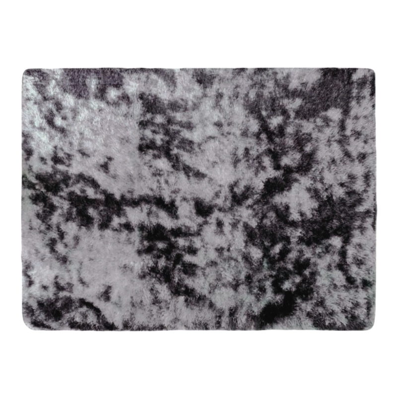 ALFOMBRA PELUDA SUPER SUAVE 2X1.5 MTS GRIS OSCURO JASPEADO - 2