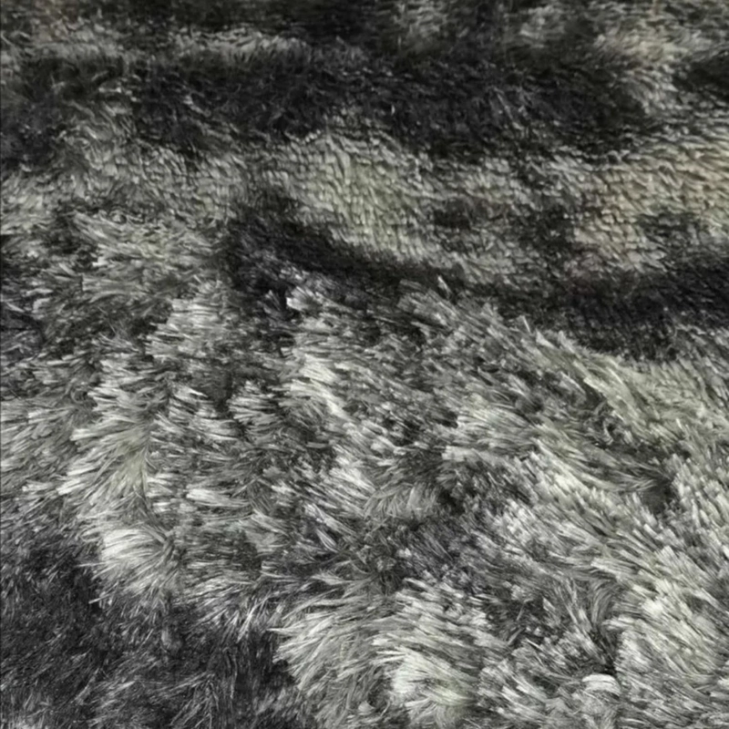 ALFOMBRA PELUDA SUPER SUAVE 2X1.5 MTS GRIS OSCURO JASPEADO - 3