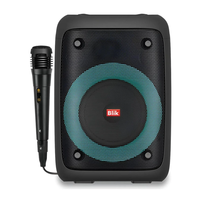 PARLANTE KARAOKE BLUETOOTH PORTATIL BLINK VOICE MICROFONO 10 WATT NEGRO - 1