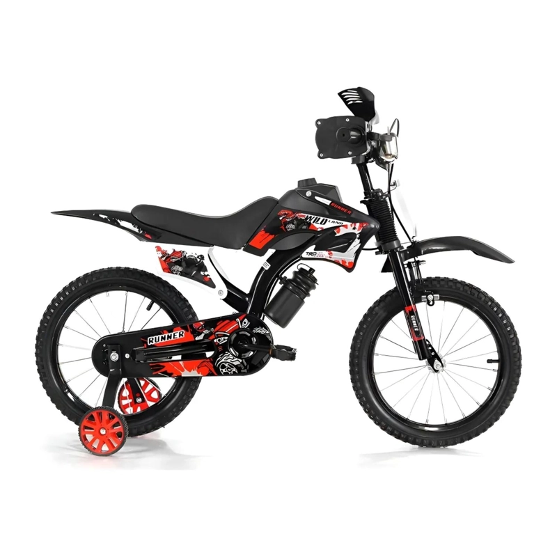 BICICLETA MONTAÑA INFANTIL NIÑO 4 RUEDAS NEGRO - 1