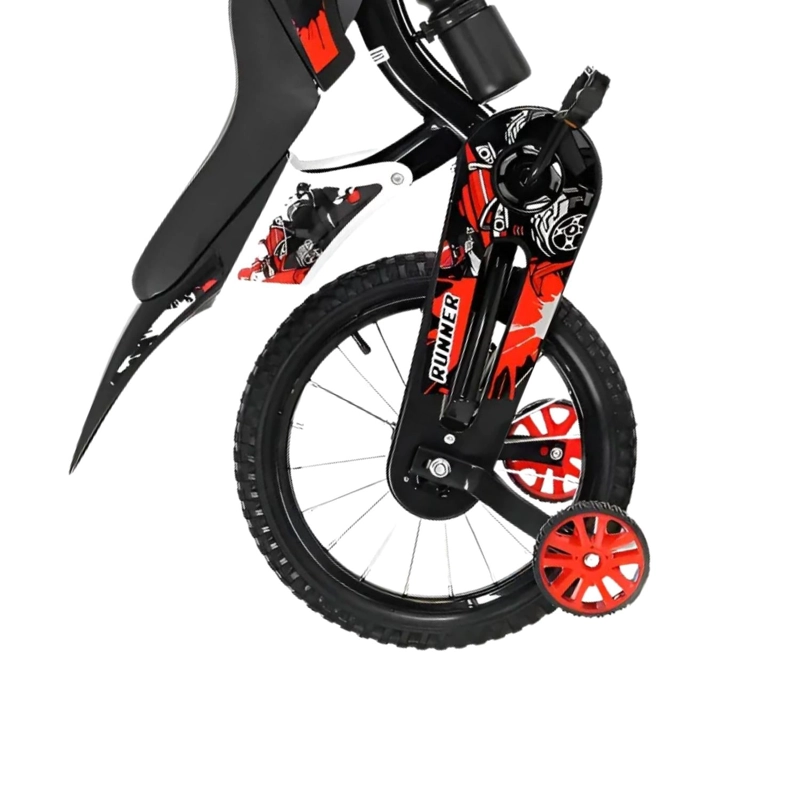 BICICLETA MONTAÑA INFANTIL NIÑO 4 RUEDAS NEGRO - 3