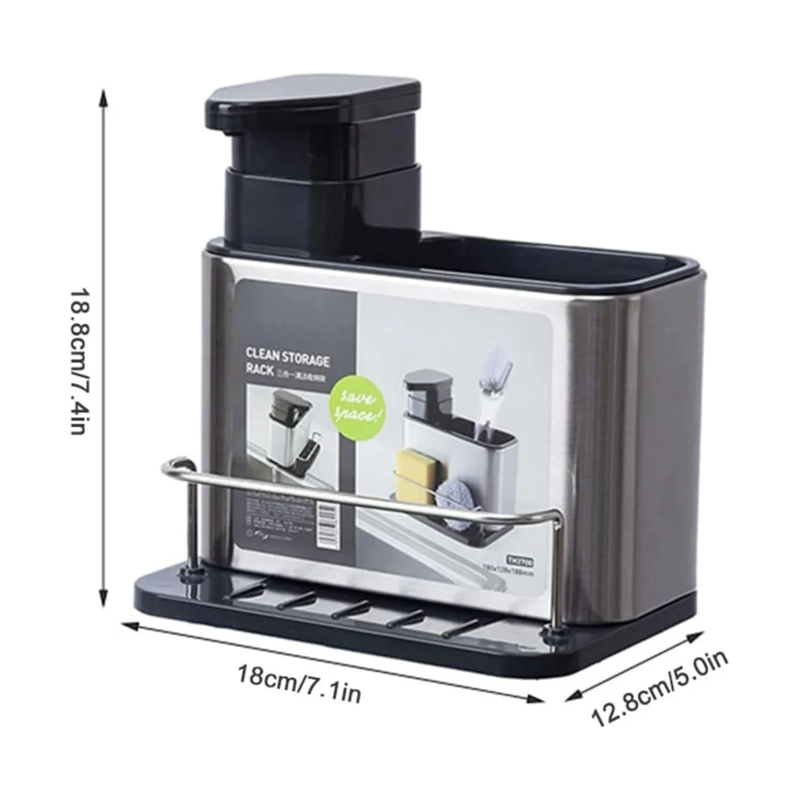 DISPENSADOR ORGANIZADOR LAVALOZAS JABON ESPONJA - 2