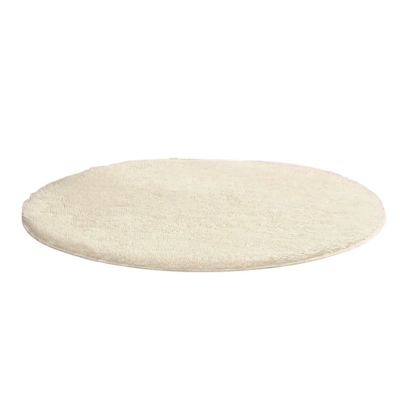 ALFOMBRA PELUDA SUPER SUAVE REDONDA 1 MTS CREMA - 1