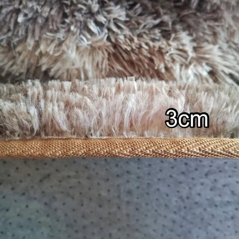 ALFOMBRA PELUDA SUPER SUAVE REDONDA 1 MTS CREMA - 3