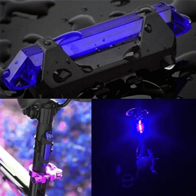LUZ LED RECARGABLE BICICLETA 7.5X3.2 CM AZUL - 4