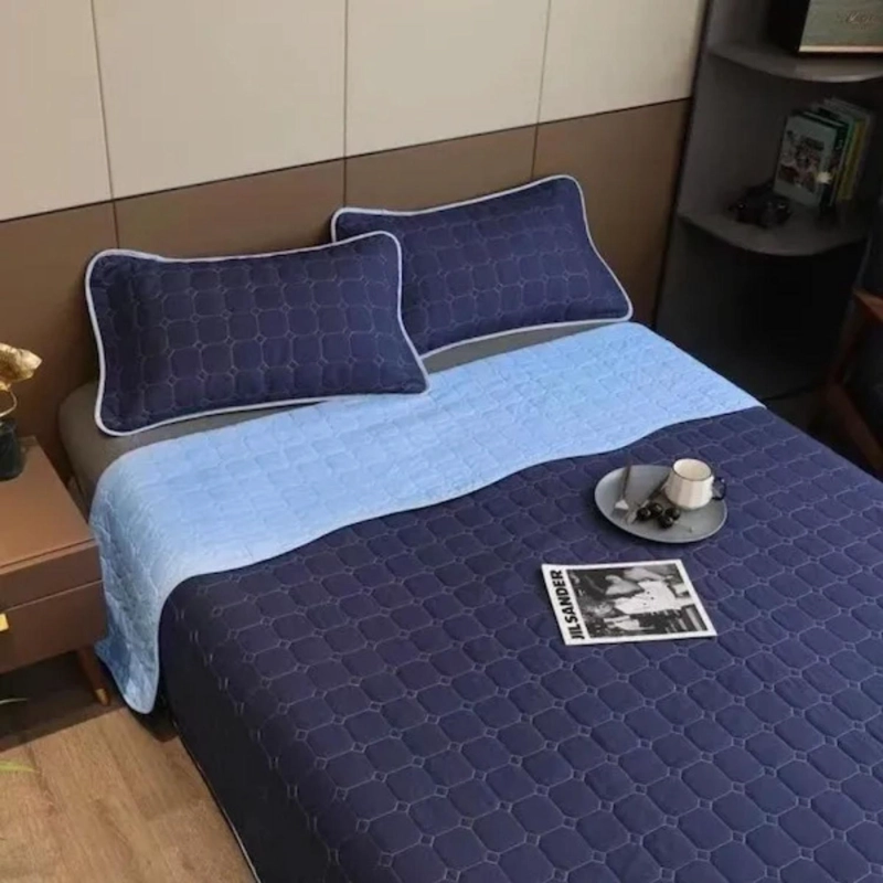CUBRECAMA COBERTOR KING 2 FUNDAS 250X270 CM AZUL OSCURO - 2